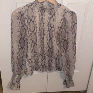 Grey and white blouse size small